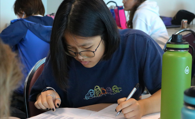 A student studying during megaGEMS