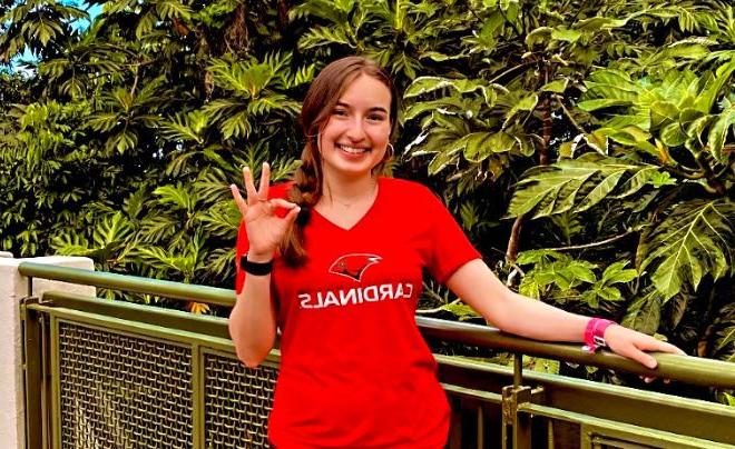 Meagan Garza in a red UIW shirt